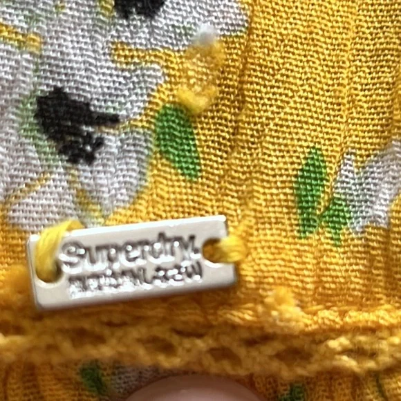 Superdry London Yellow Top Sz 4 - Picture 5 of 7